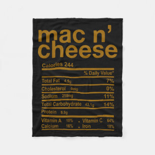 Mac And Cheese Nutrition Facts Funny Thanksgiving Fleece Blanket