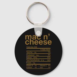 Mac And Cheese Nutrition Facts Funny Thanksgiving Key Ring