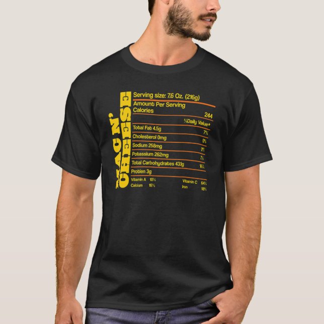 Mac and Cheese Nutrition Thanksgiving Mac N' Chees T-Shirt (Front)