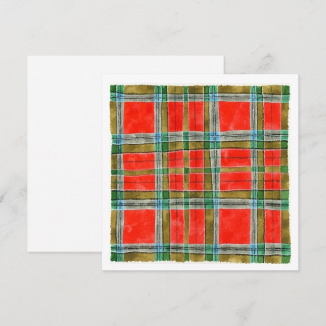 MAC BAIN TARTAN 5.25" Square Flat Card  (Front/Back)
