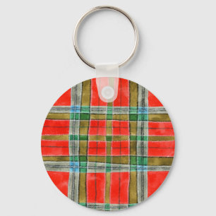 MAC BAIN TARTAN Aluminum Round Keychain