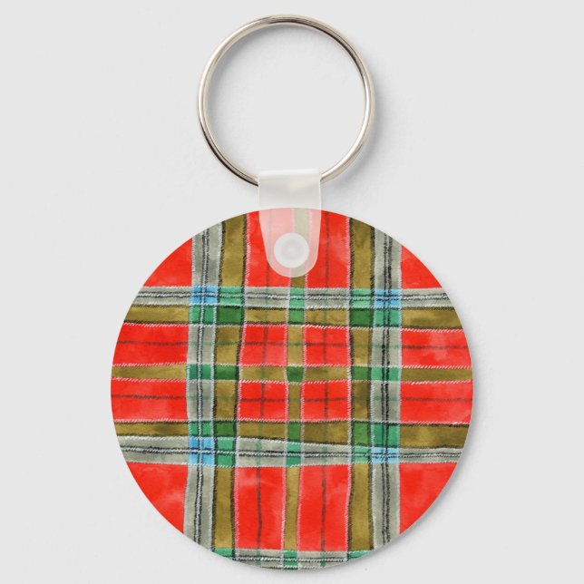MAC BAIN TARTAN Aluminum Round Keychain (Front)