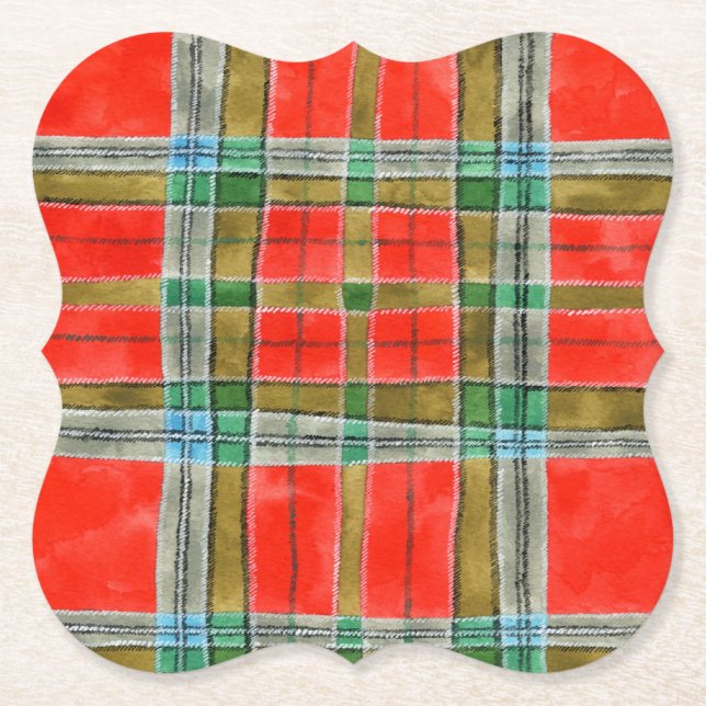MAC BAIN TARTAN Bracet Paper Coasters (Front)
