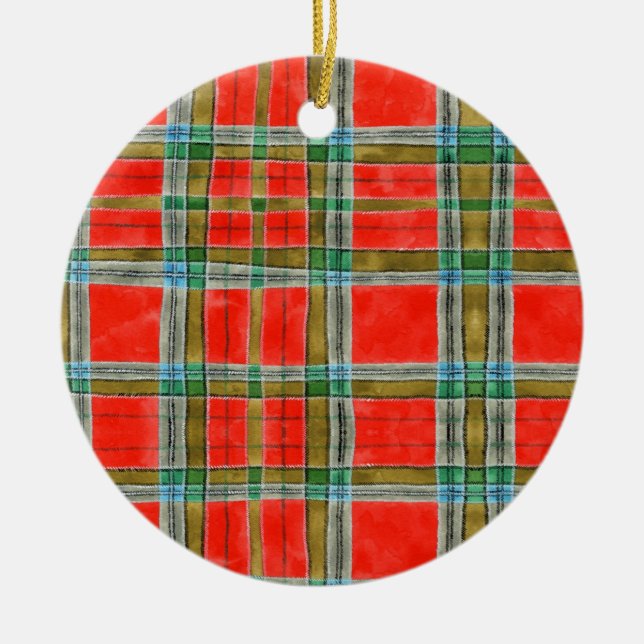 MAC BAIN TARTAN Ceramic Circle Ornament (Front)