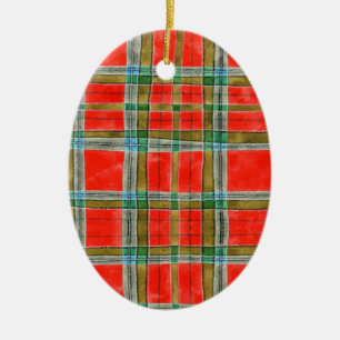 MAC BAIN TARTAN Ceramic Oval Ornament