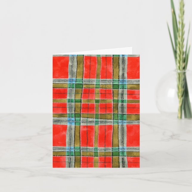 MAC BAIN TARTAN Christmas Note Card (Front)
