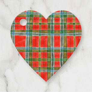 MAC BAIN TARTAN Heart Gift Tags