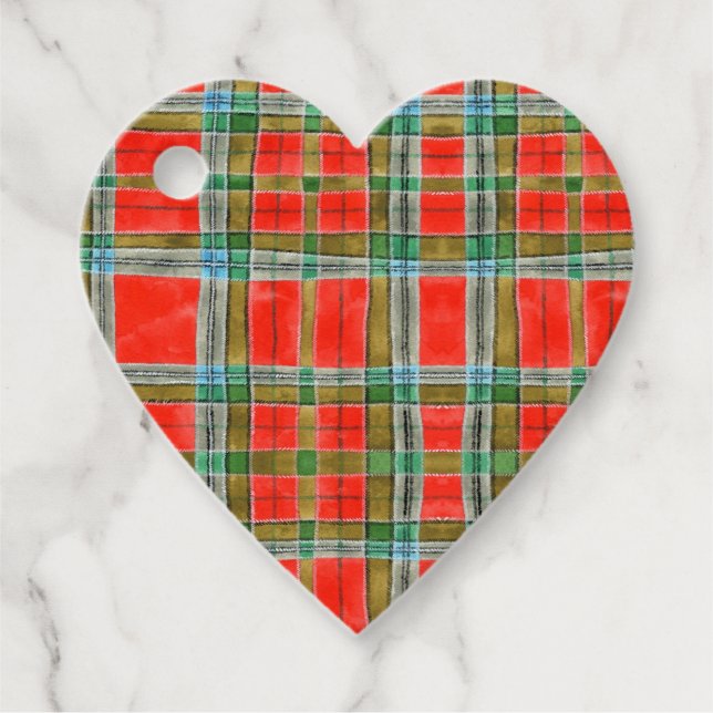 MAC BAIN TARTAN Heart Gift Tags (Front)