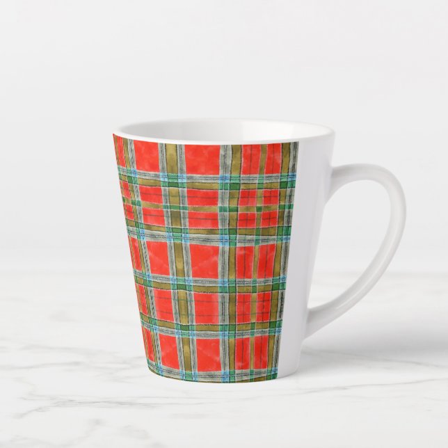 MAC BAIN TARTAN Latte Mug (Right)