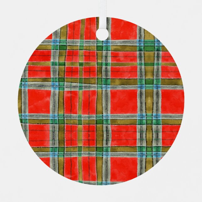 MAC BAIN TARTAN Metal Circle Ornament (Front)