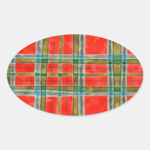 MAC BAIN TARTAN Oval Stickers
