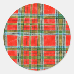 MAC BAIN TARTAN Small Round Stickers