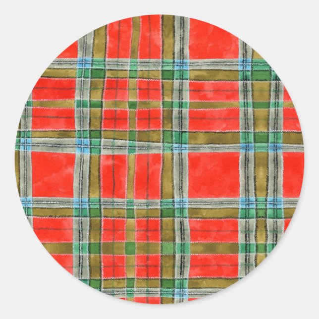 MAC BAIN TARTAN Small Round Stickers (Front)