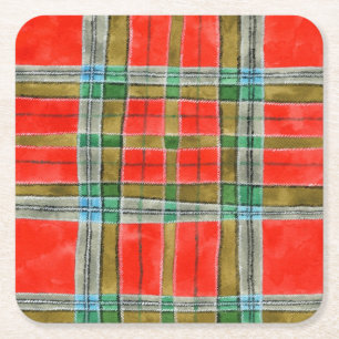 MAC BAIN TARTAN Square Paper Coasters