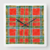 MAC BAIN TARTAN Square Wall Clock