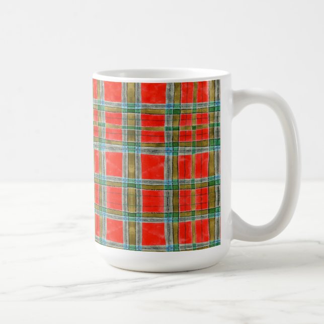 MAC BAIN TARTAN Tall White Mug (Right)