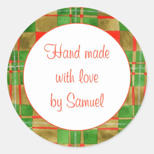 MAC GREGOR TARTAN 3" Round "Hand Made" Stickers
