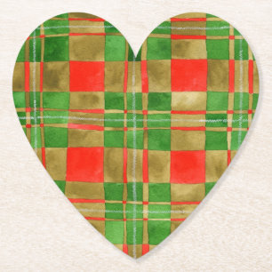 MAC GREGOR TARTAN Heart Paper Coasters 