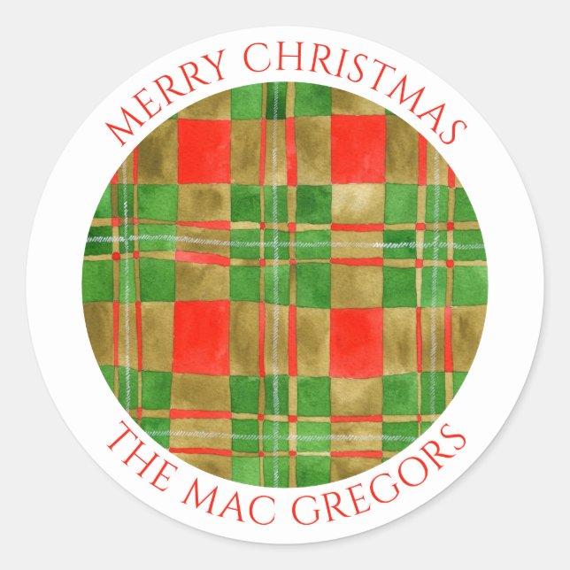 MAC GREGOR TARTAN Large Round Envelope Seals (Front)