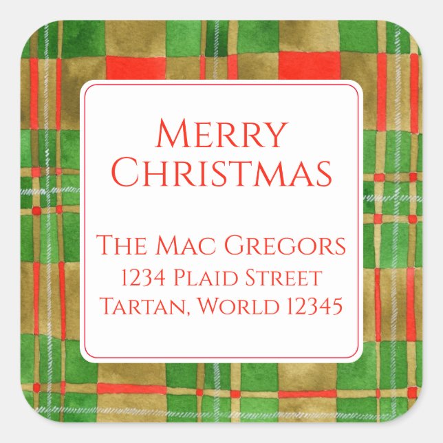 MAC GREGOR TARTAN Large Square Address Seals (Front)