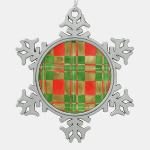 MAC GREGOR TARTAN Pewter Snowflake Ornament