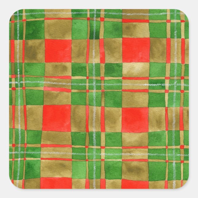MAC GREGOR TARTAN Small Square Stickers (Front)