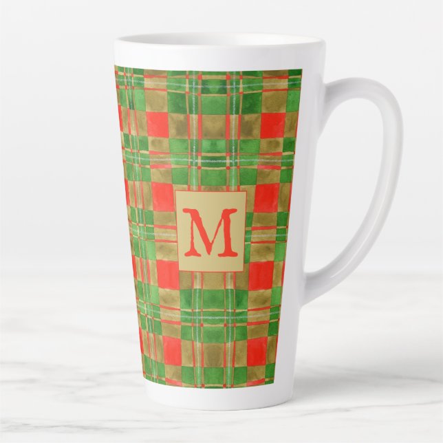 MAC GREGOR TARTAN Tall Latte Mug + Initial (Right)
