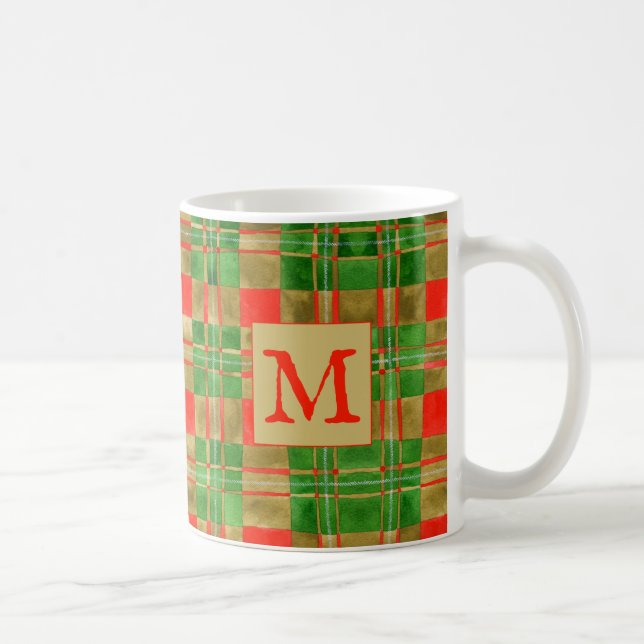 MAC GREGOR TARTAN White Mug + Initial (Right)