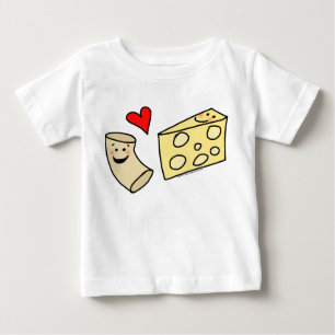 Mac Loves Cheese, Funny Cute Macaroni + Cheese Baby T-Shirt