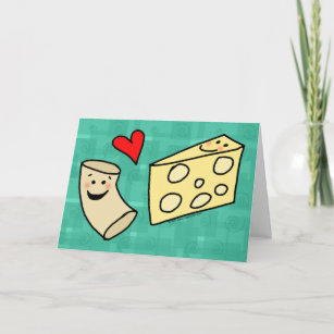 Mac Loves Cheese, Funny Cute Macaroni + Cheese Card