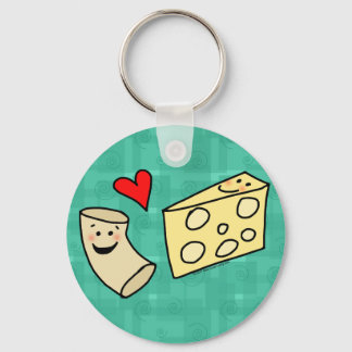 Mac Loves Cheese, Funny Cute Macaroni + Cheese Key Ring