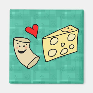 Mac Loves Cheese, Funny Cute Macaroni + Cheese Magnet
