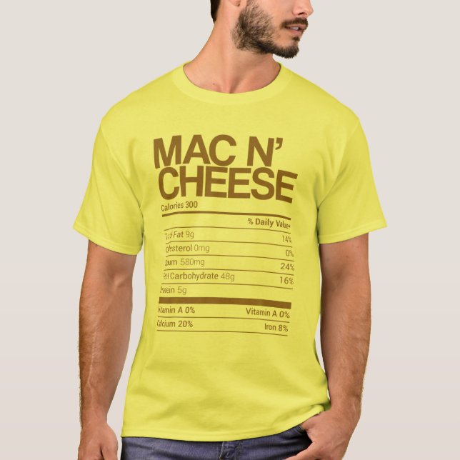 Mac N' Cheese Nutrition Facts Family Matching Chri T-Shirt (Front)