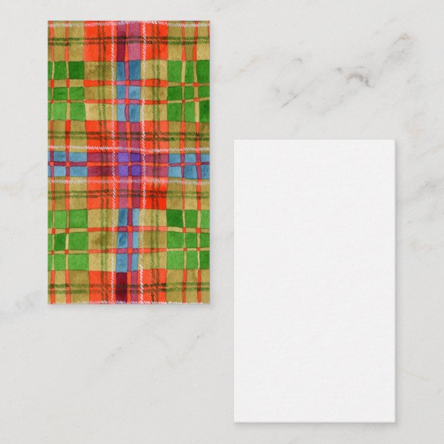 MAC RAE TARTAN 3.5x2 Flat Card / Vertical (Front/Back)