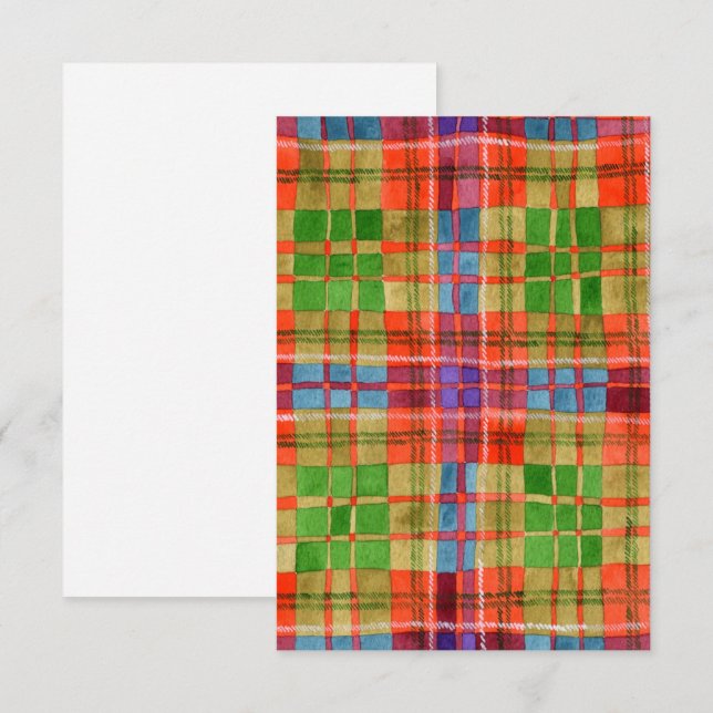 MAC RAE TARTAN 3.5x5 Flat Card / Vertical (Front/Back)