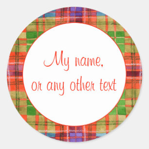 MAC RAE TARTAN 3" Round Matte Stickers
