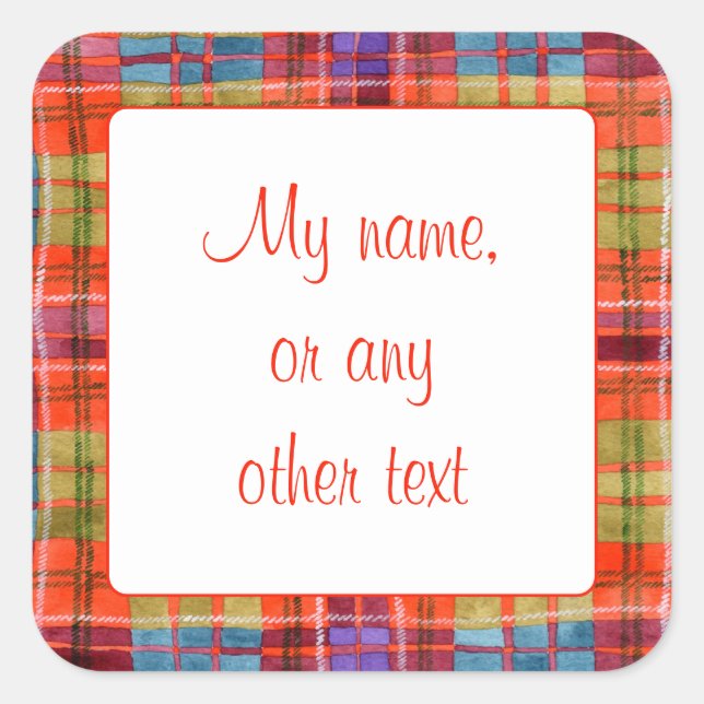 MAC RAE TARTAN 3" Square Matte Stickers (Front)