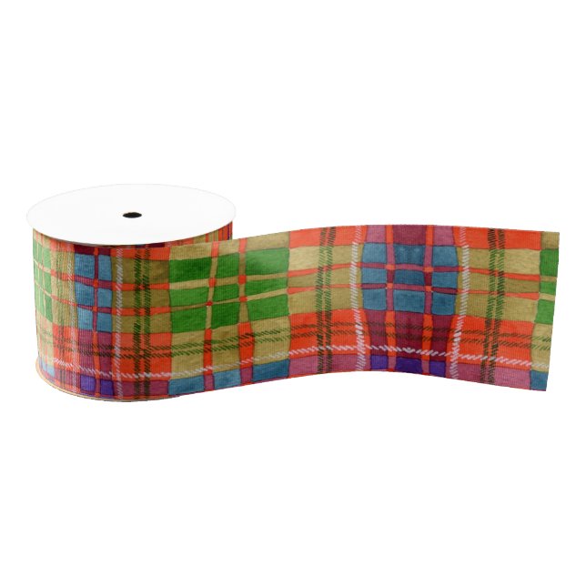 MAC RAE TARTAN 3" Wide Grosgrain Ribbon (Spool)