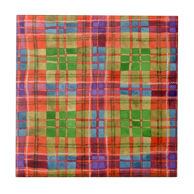 MAC RAE TARTAN 4.25" Square Ceramic Tile (Front)