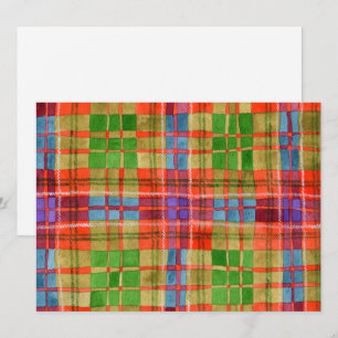 MAC RAE TARTAN 5.5x7.5 Flat Card / Horizontal