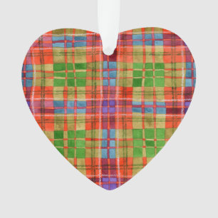 MAC RAE TARTAN Acrylic Heart Ornament