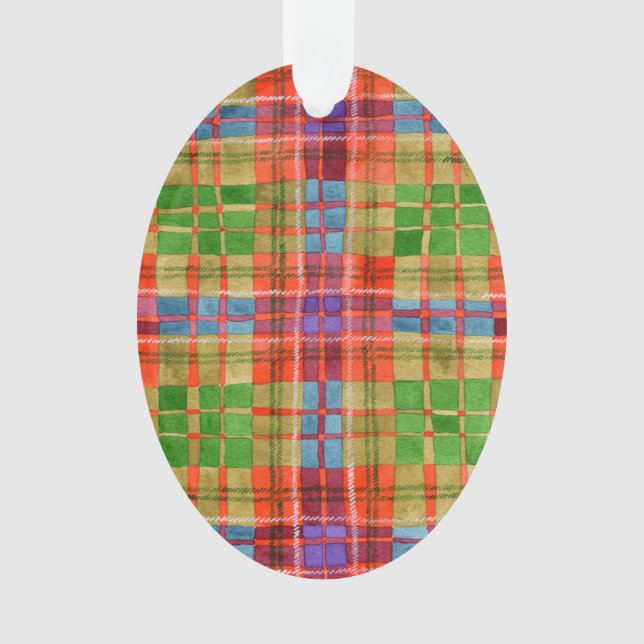 MAC RAE TARTAN Acrylic Oval Ornament  (Front)