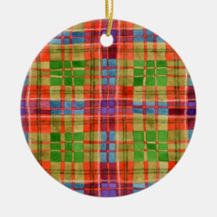 MAC RAE TARTAN Ceramic Circle Ornament