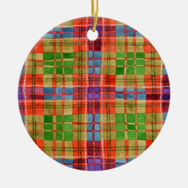 MAC RAE TARTAN Ceramic Circle Ornament  (Front)