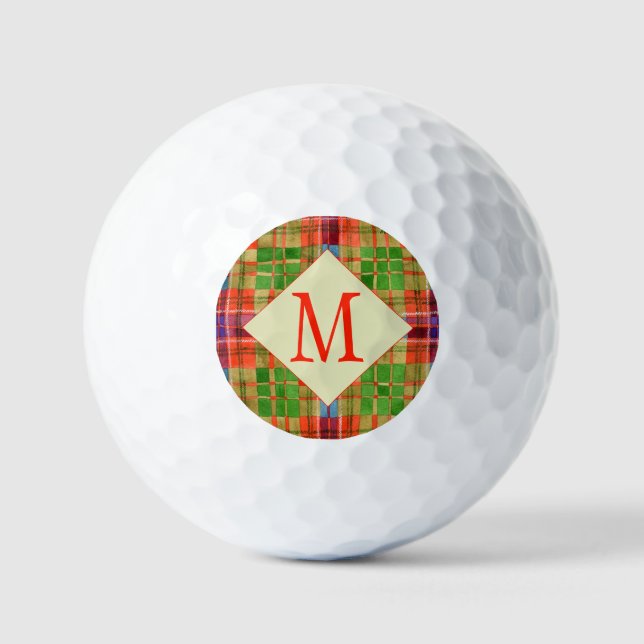 MAC RAE TARTAN Golf Balls + Initial (Front)