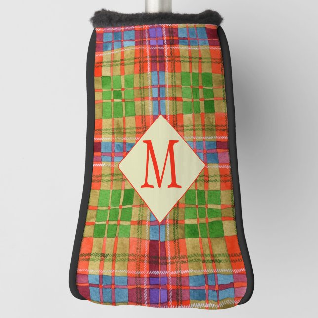 MAC RAE TARTAN Golf Putter Cover + Initial (Rotate 90)