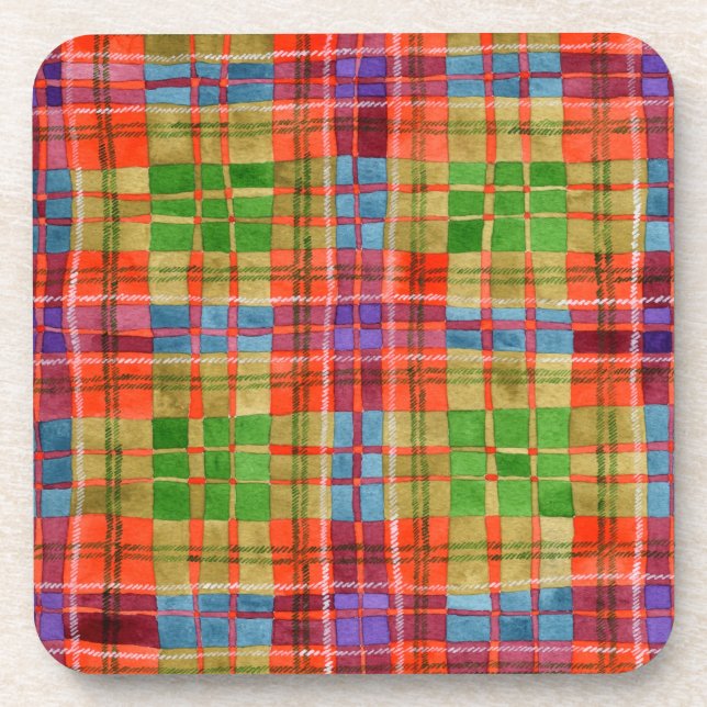 MAC RAE TARTAN Hard Plastic Coasters (Front)