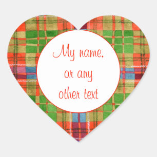 MAC RAE TARTAN Heart Matte Stickers