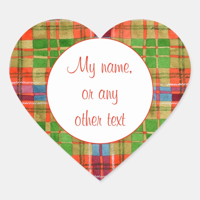MAC RAE TARTAN Heart Matte Stickers (Front)