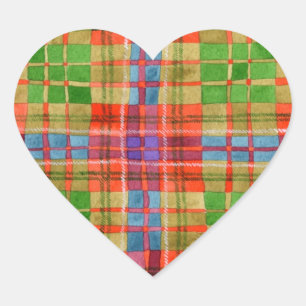 MAC RAE TARTAN Heart Stickers